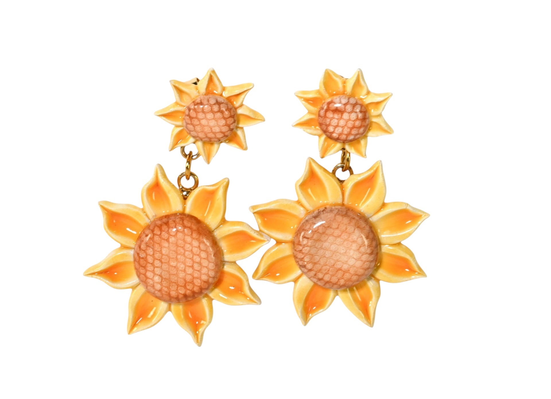 Orecchini a forma di girasole in argento Sterling con pietra di